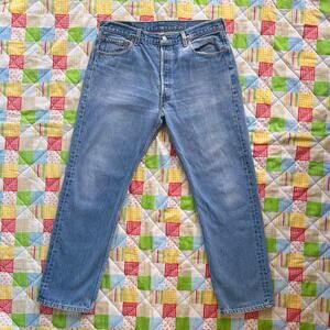 Vintage 90s Levi's 501 Denim Jeans Medium Light Wash // Size 36 X 30